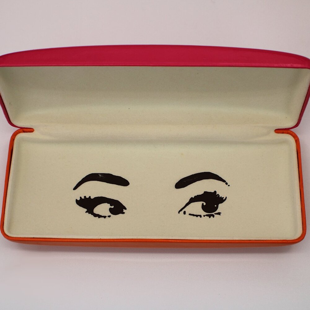 Kate Spade Pink & Orange Hardshell Eyeglasses Case With Cloth